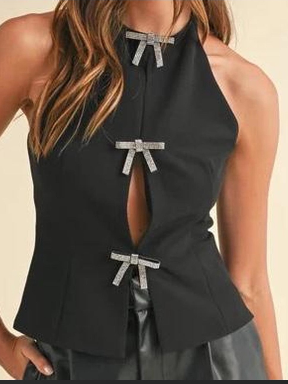 Bow Halter Neck Top